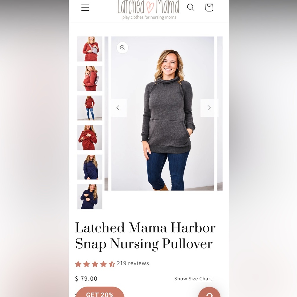 Latched Mama Harbor Hoodie L
